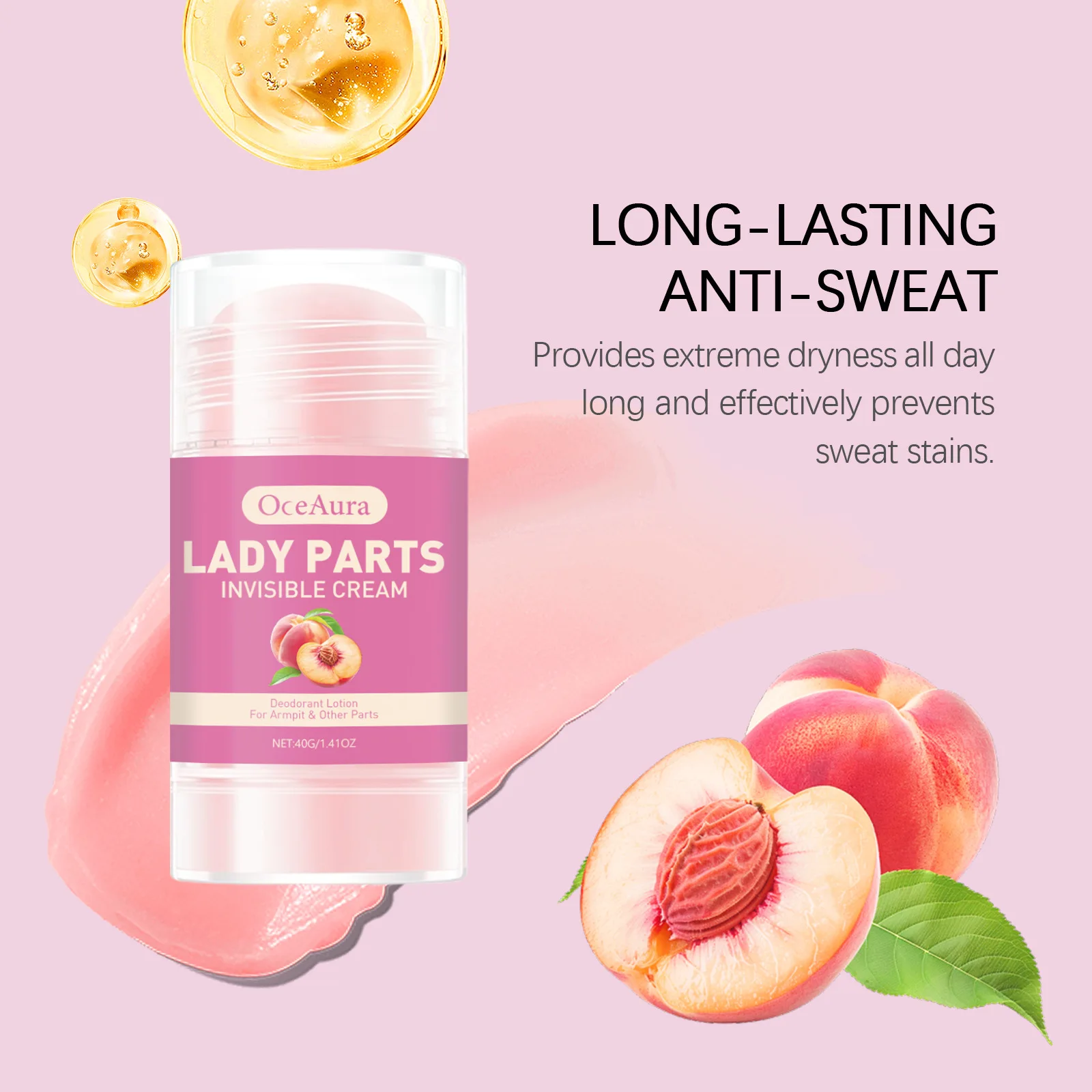 OCEAURA Underarm Deodorizing Stick Remove Odors Perspiration Lasting Fragrance Refreshing Improve Roughness Underarm Sweat Stick