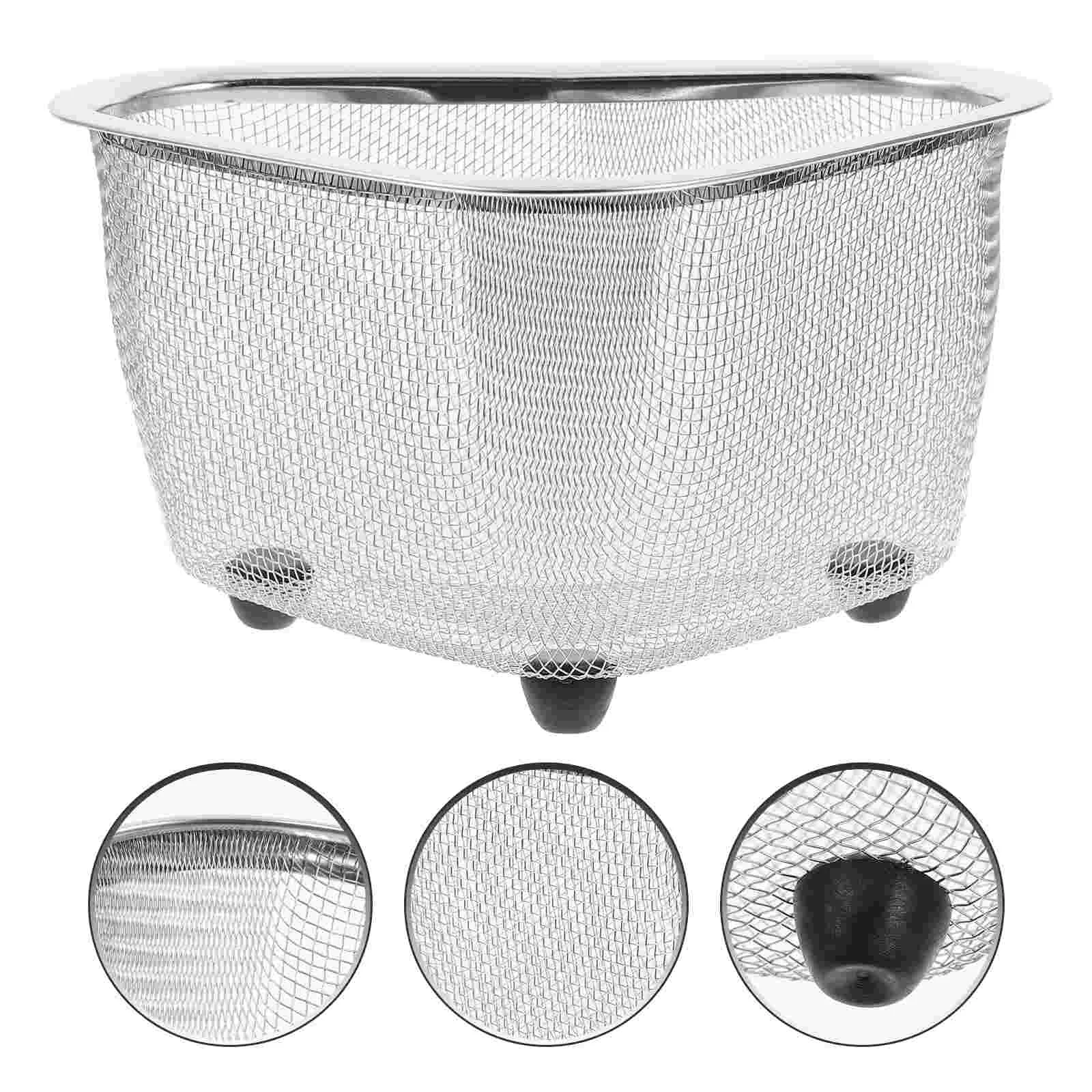 

Drain Basket Kitchen Sponger Holder Sink Corner Rack Dish Mesh Colander Fruit Washing Vegetable Drainer Draining Brush Strainer