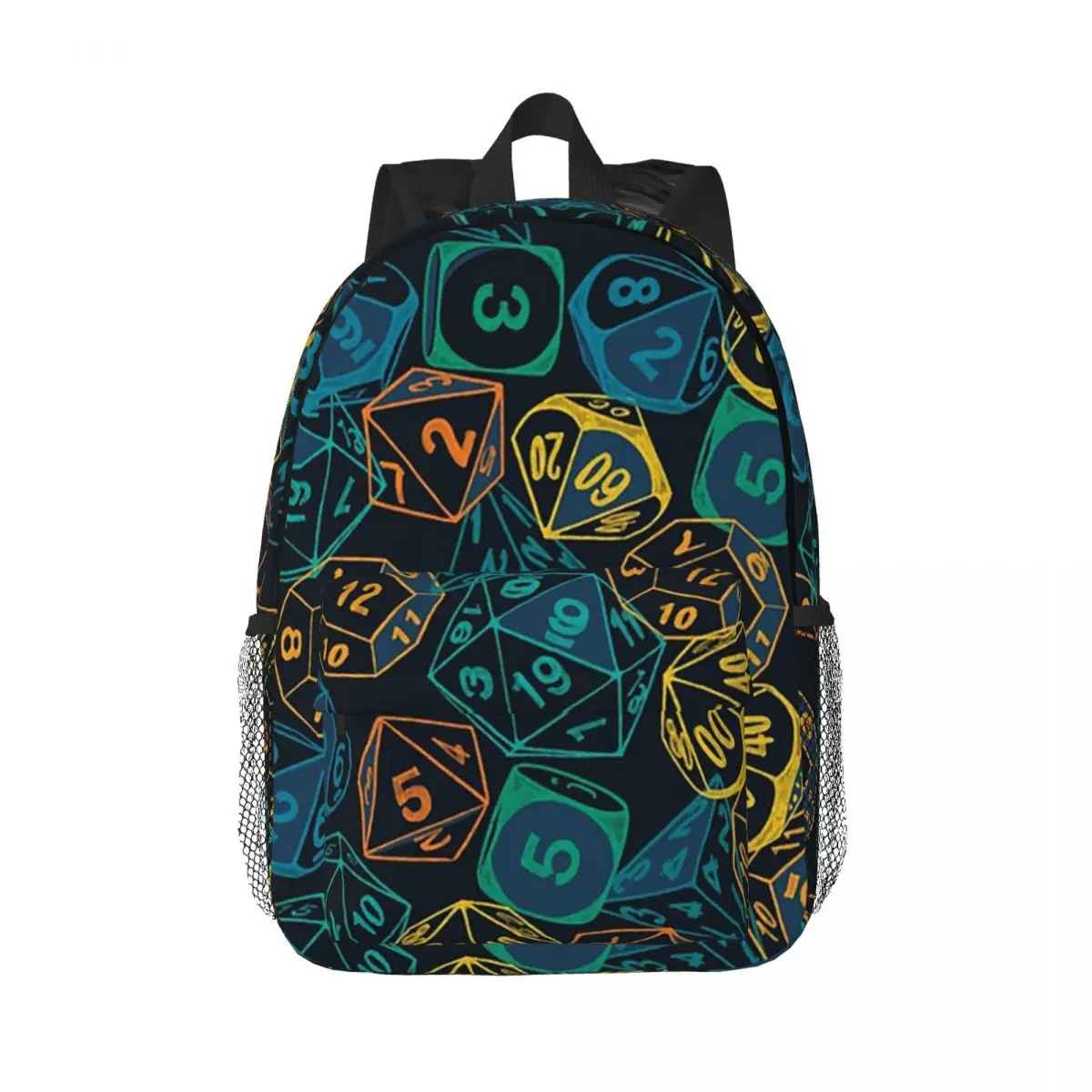 RPG Dice Teal Cluster Backpacks Boys Girls Bookbag Casual Children School Bags Laptop Rucksack Shoulder Bag Large Capacity