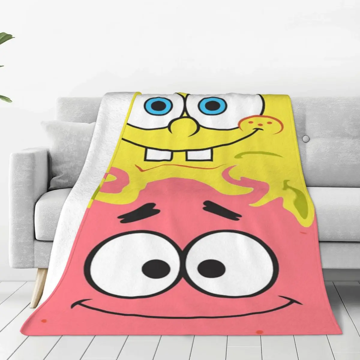 

Spongebob Soft Flannel Throw Blanket - Cozy and Lightweight Fleece Blanket for Home, Travel, and Outdoor Use All Year Round
