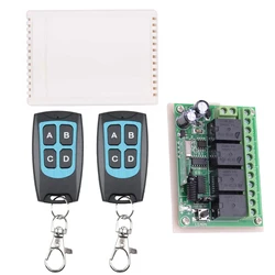 Universal Wireless Remote Control Switch DC 12v 4CH Relay Receiver Module With 4 Channel RF 433 Mhz Transmitter