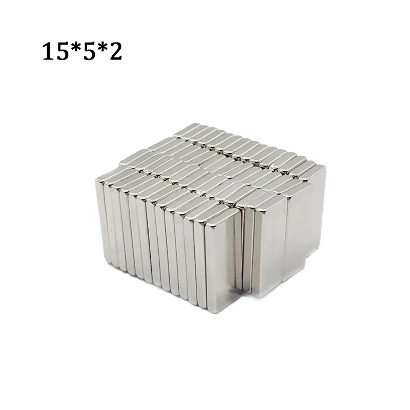 

10/30/50/80/100 Pcs 15x5x2 Neodymium Magnet Block 15mm x 5mm x 2mm N35 Super Powerful Rare Earth NdFeB Permanent Magnetic Disk