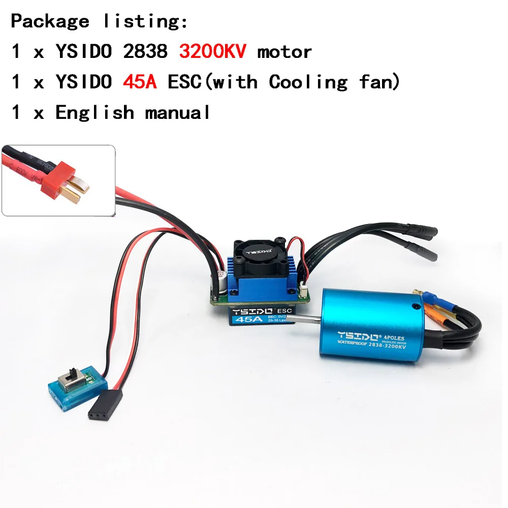 2435/2440/2838/2847 borstelloze motor 35A/45A ESC-combo voor Wltoys 124016   Remo Hobby XLH Timaya Redcat 1/12 1/14 1/16 RC Bootauto