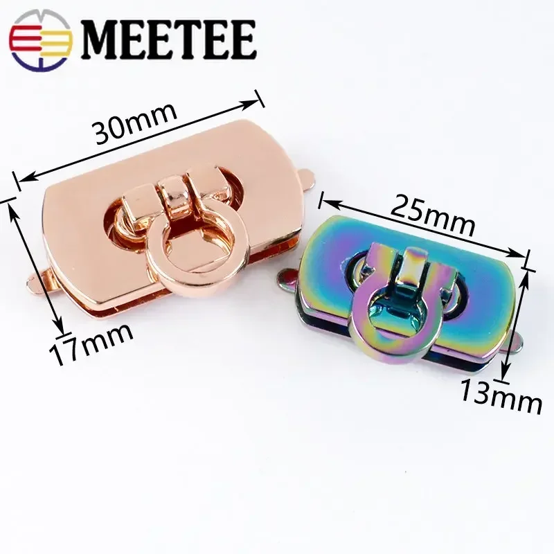 2/5 Stück 25 x 13 mm/30 x 17 mm Metall-Taschenschlösser, Schnallen, abnehmbarer Drehverschluss für Lederhandwerk, Geldbörse, Schnalle, Hardware-Zubehör