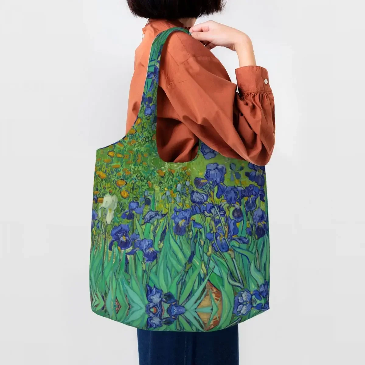 

Lrises Vincent Van Gogh Grocery Tote Shopping Bags Women Art Flowers Painting Canvas Shoulder Shopper Bag Big Capacity Handbags