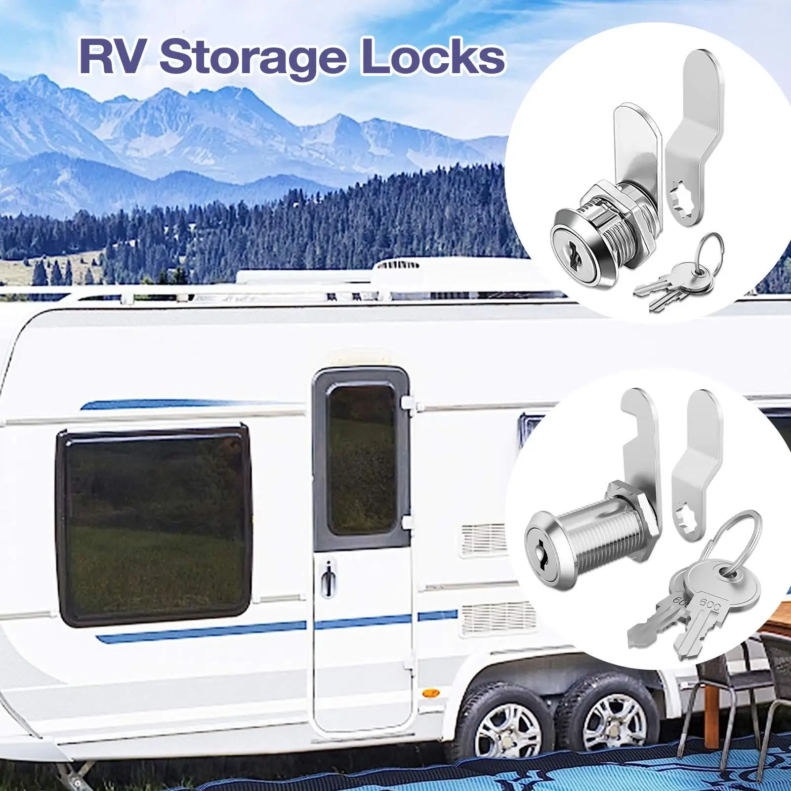 1 Set CamLock Set Door Cabinet Mailbox Drawer Cupboard Locker Etc,It Comes With 2 Keys Rotary Lock Hardware Accessory