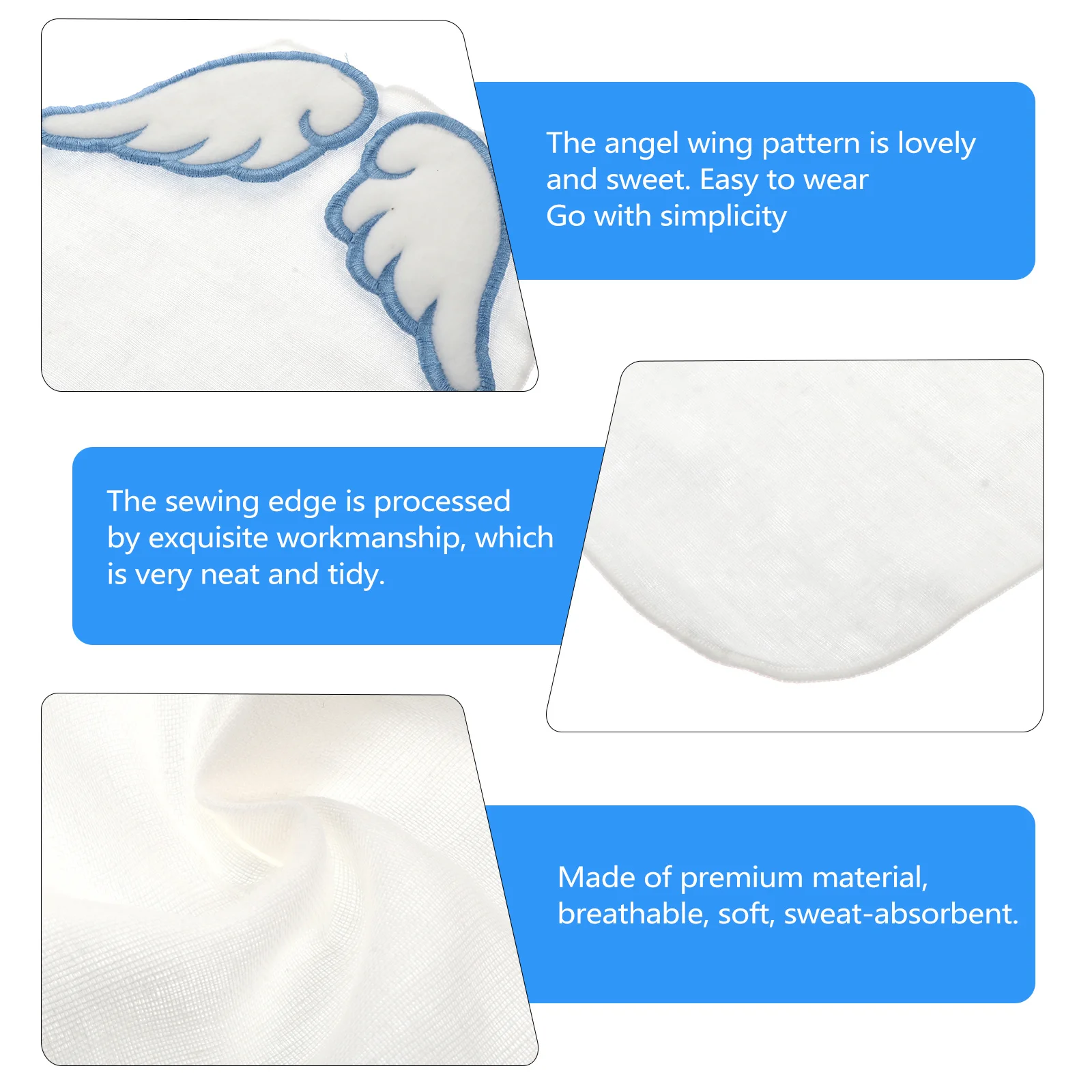 

2pcs Angel Wings Absorbent Towels Baby Back Sweat Pads Cotton Gauze Towel Set Infant Supplies Children Accessories