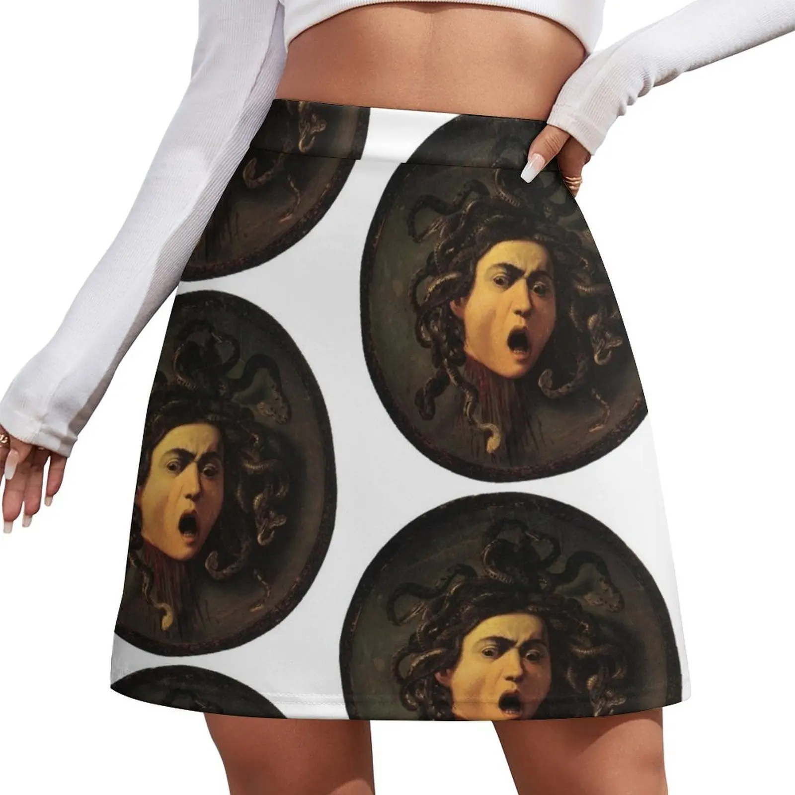 Medusa, by Caravaggio (1595) Mini Skirt elegant dresses for women japanese style summer skirts