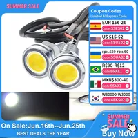 2Pcs 23MM Car Eagle Eyes Silver Shell Daytime Running Lights Leds 12V Reversing Parking Signal Automobiles Lamps Multiple Colors