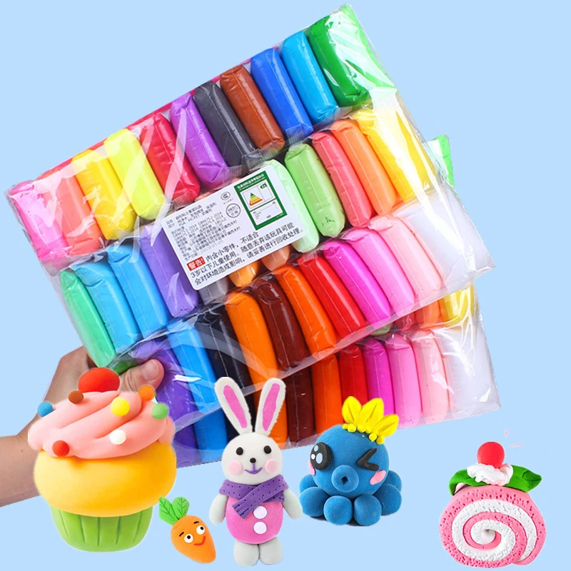 36 Farben Lufttrocknender Ton Ultraleichte Magische Modelliermasse mit Werkzeugen Plastilin DIY Knetmasse-Sets Spielzeug für Kinder Geburtstagsgeschenk