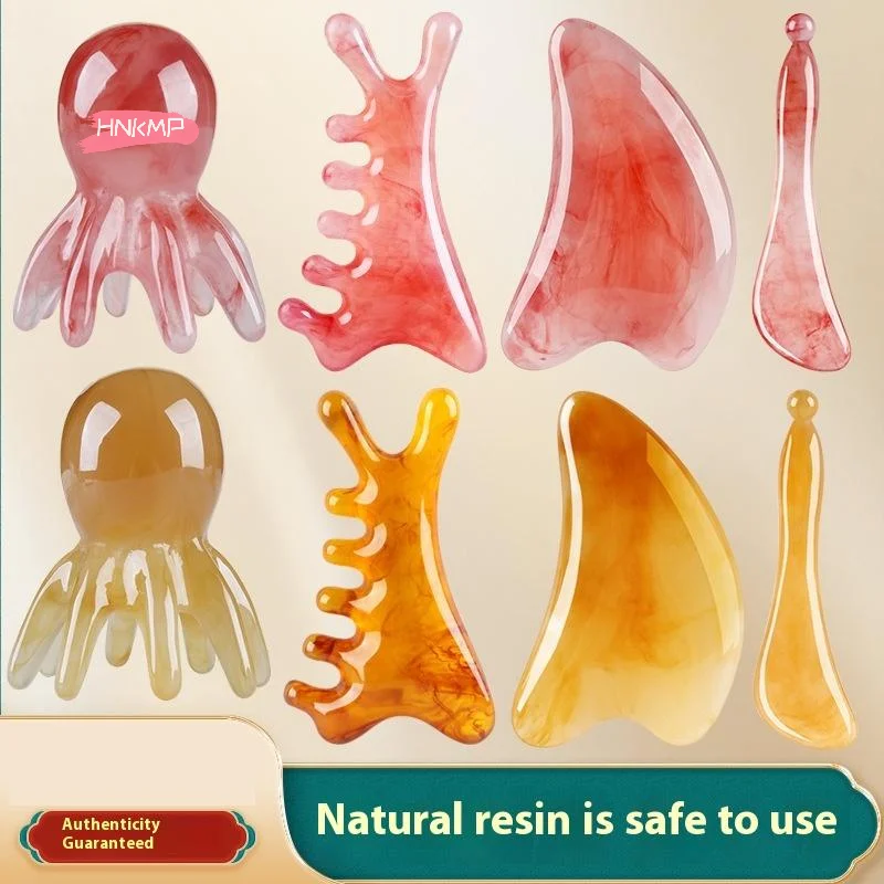 

4-в-1 расческа для массажа кожи головы, меридиан, смола, массажер для головы, разблокирующий инструмент для массажа лица и носа для релаксации и точечного массажа