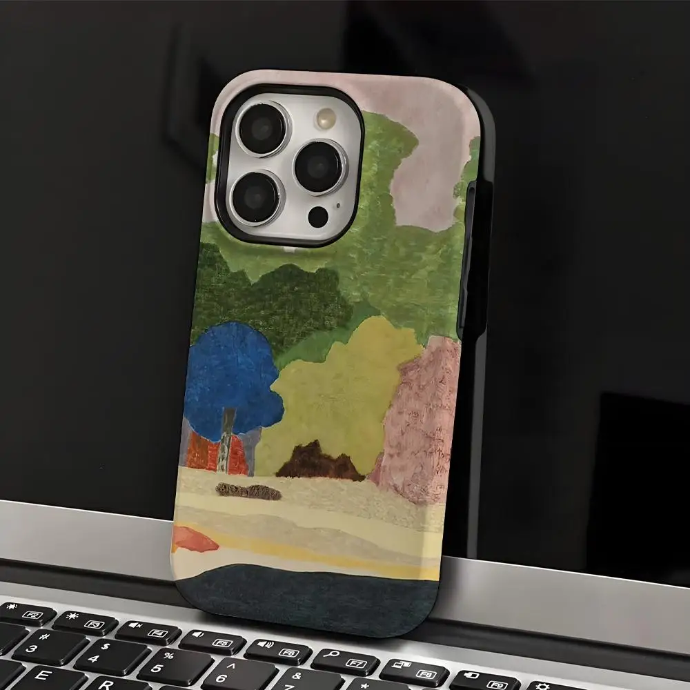 

Guim Tio inset Art Phone Case INS For IPhone 16 15 14 13 12 11 Pro Max X XR XSMax 7 8 Plus Glossy Film Hard PC Cover