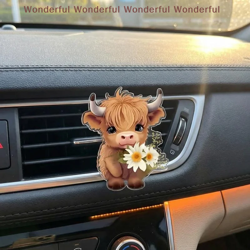 Car Air Freshener Cow Shape Clip for Air Vent Long Lasting Odor Removal Interior Accessories for All Vehicle Types