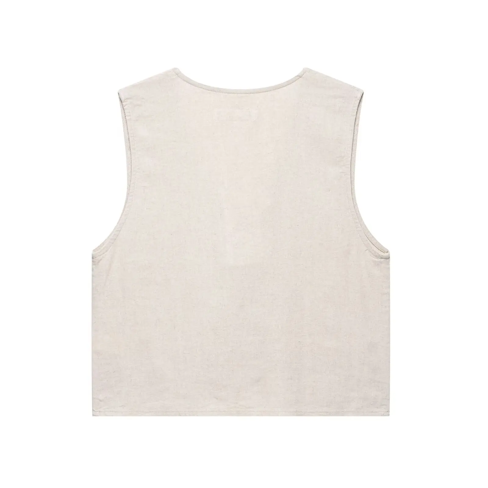 NINE ZAR – gilet brodé en lin mixte ajouré pour femme, haut ceinturé, 638044, pour les déplacements, Sle V-Ne, longueur régulière, détail de ceinture