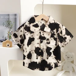 Children's Clothing Hong Kong Style Casual Trend Children's Shirts Summer Short-sleeved Boys' Tops Baby Coats