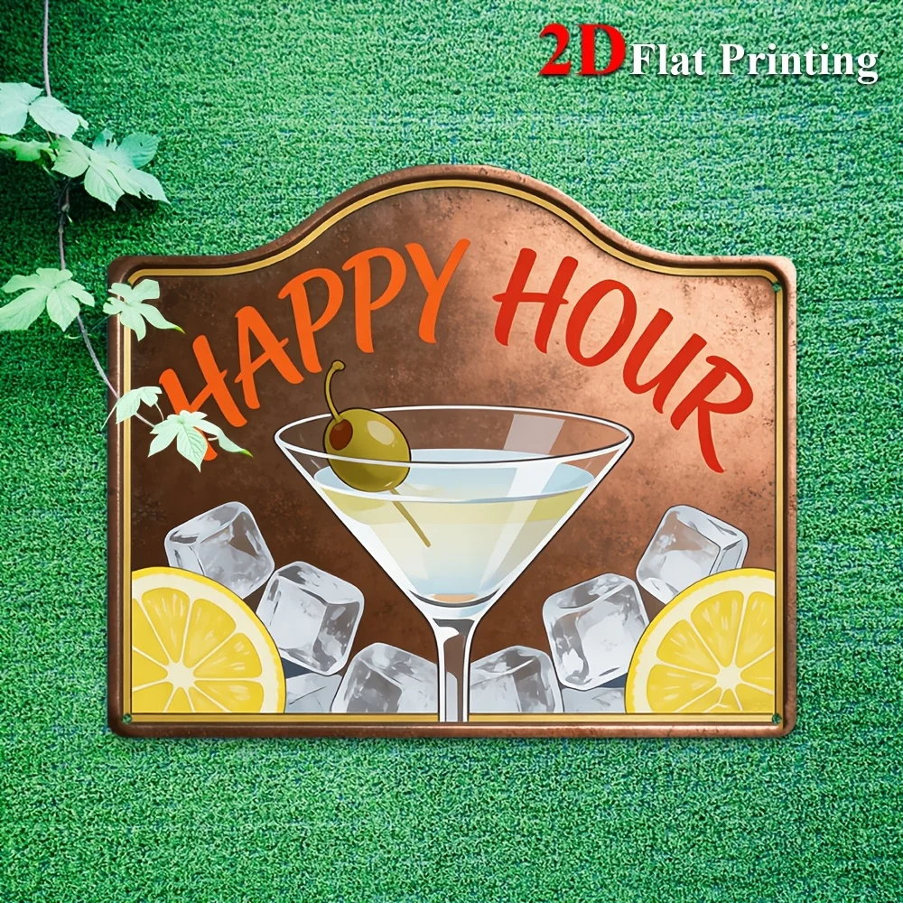 1pc, 2D Flat, Signs Metal Sheet Painting 