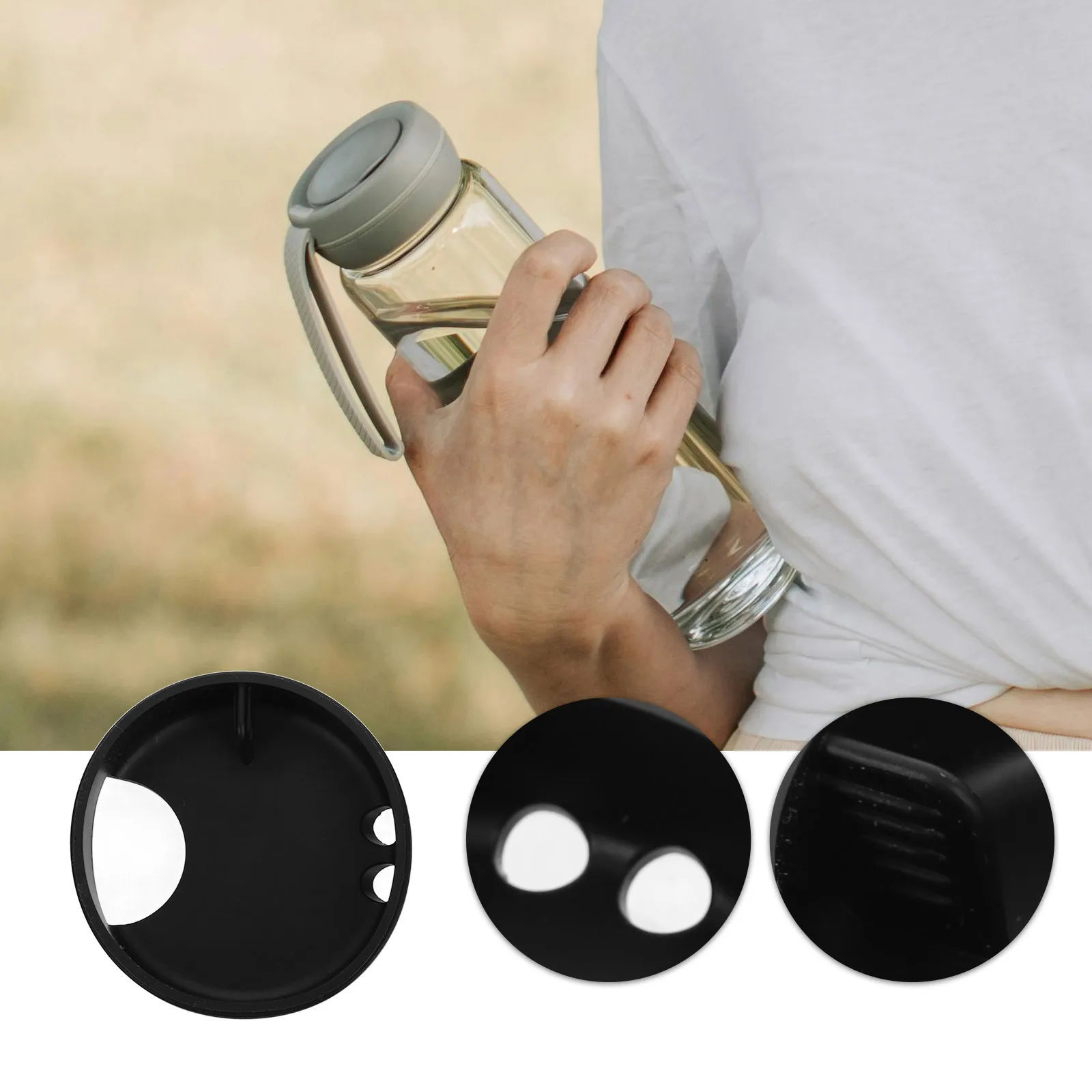 

Splash Guard Lid Wide Mouth Water Bottle Cap Spill-Proof Anti-Spill Water Cup Cover Plastic Inner Lid Accessory