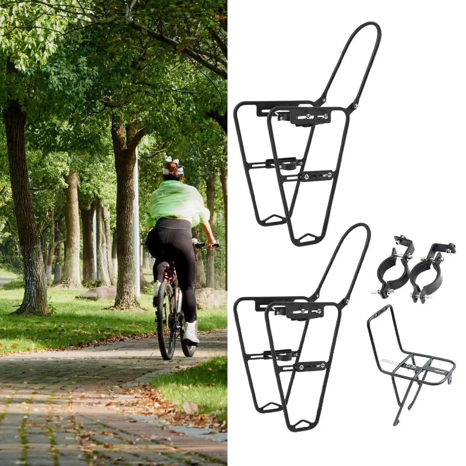 

Professional Front Fork Bag Rack Durable Aluminum Alloy Bicycle Luggage Holder for Bike Touring Commuting Equipment