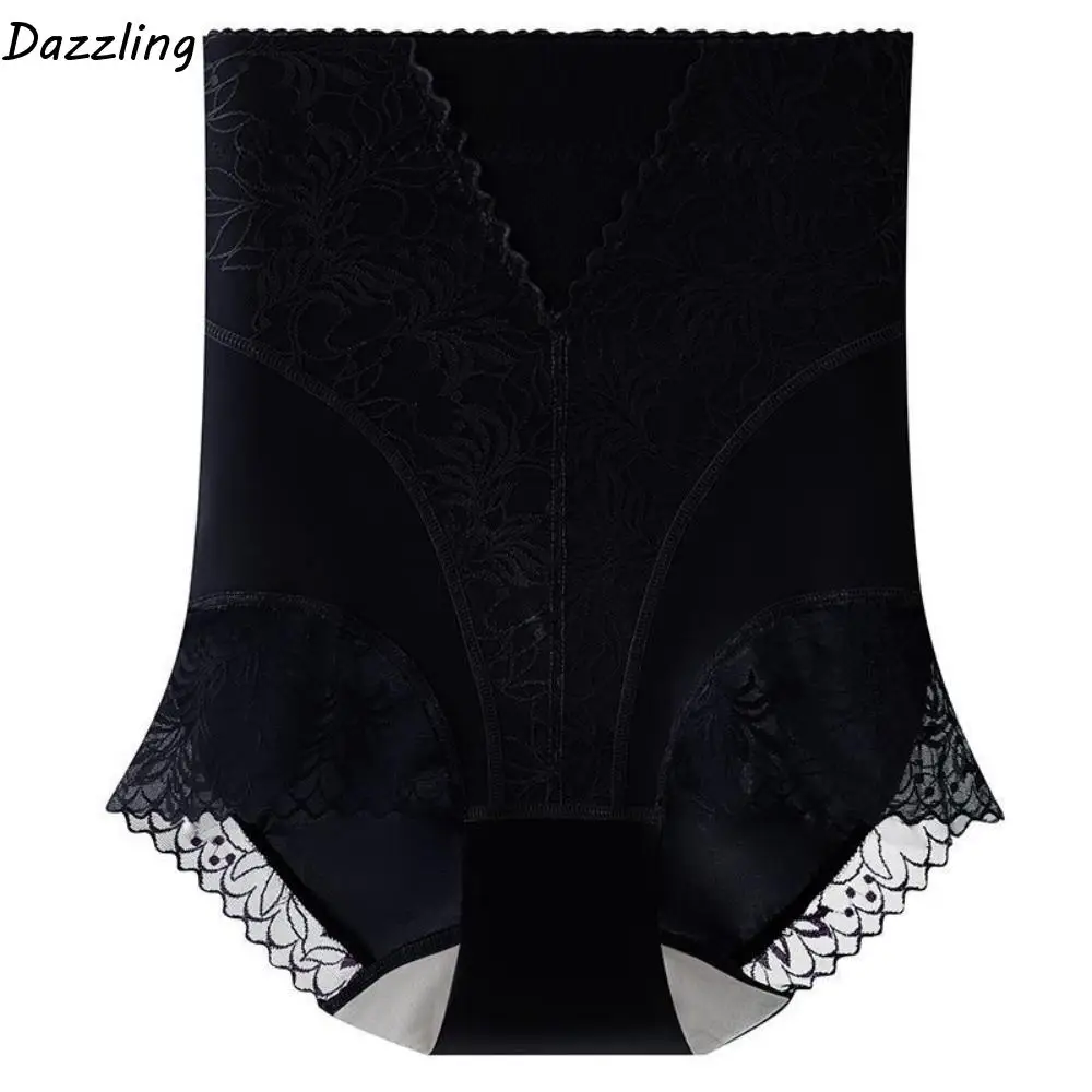 

High Waist Postpartum Body Shaper Large Size Shapewear Butt Lifter Briefs Lace Flowers Belly Contracting Tummy Control Underwear