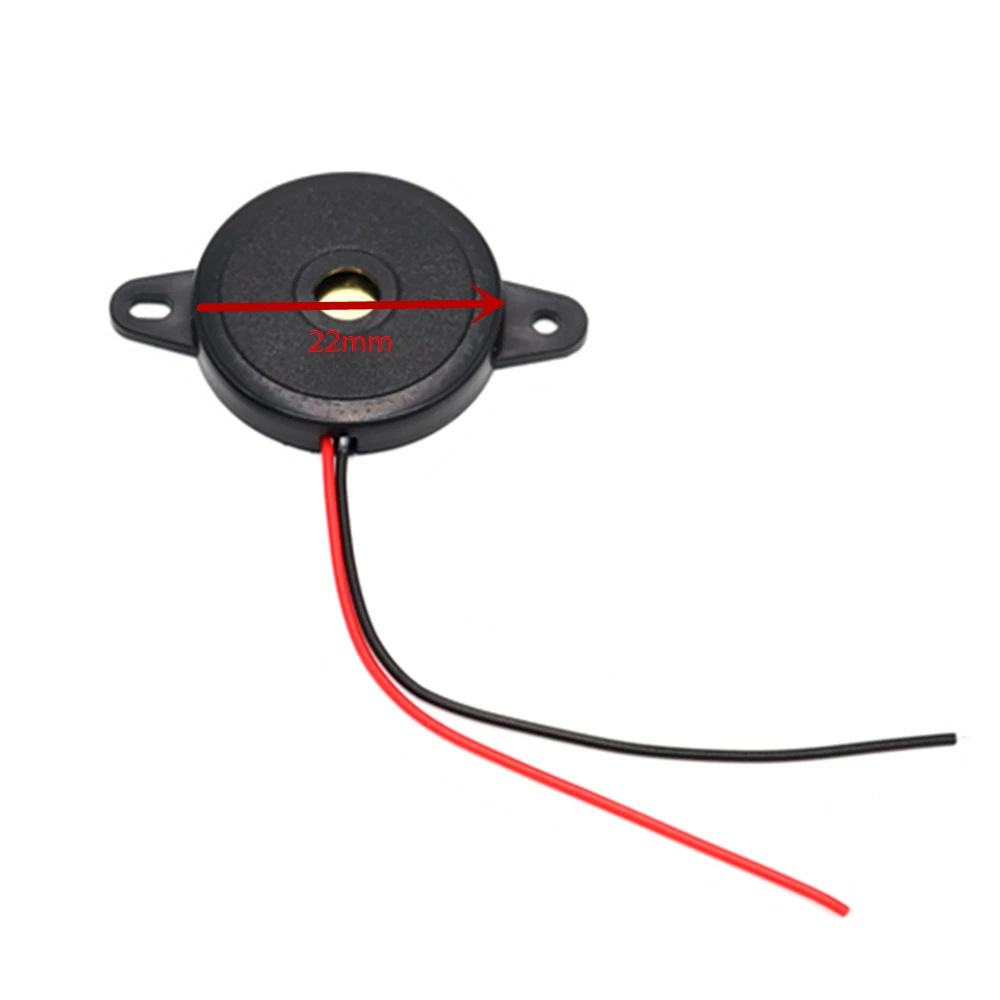 5PCS Enclosed Piezo Buzzer  Element W/Wires Siren Ringing 22 x 4mm