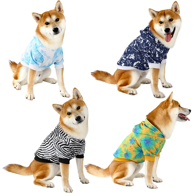 Sudadera con Capucha para Perro con Estampado de Cebra Tie Dye, Ropa de Moda para Mascotas, Sudadera para Perros Pequeños y Medianos, Atuendo para Cachorros