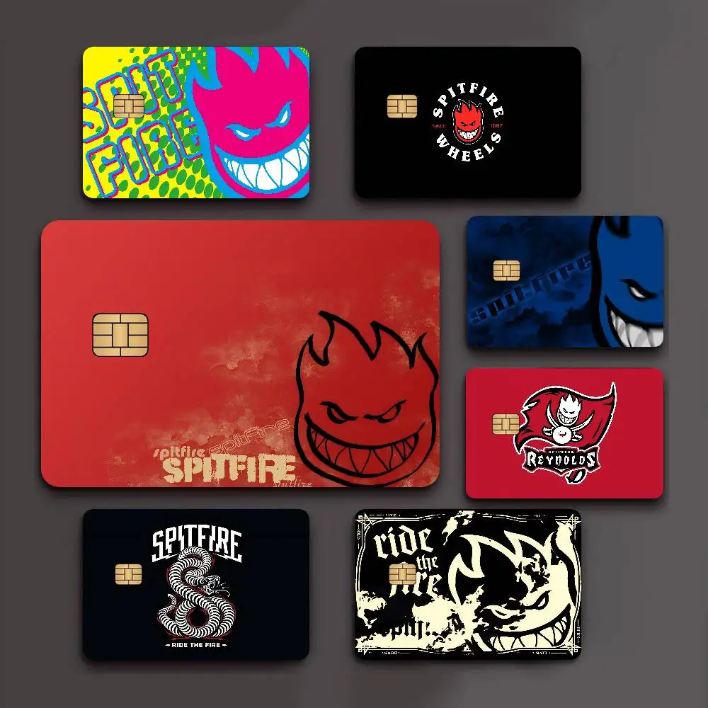 S-Spit F-Fires Logo Credit Card Skin Stickers No Adhesive Residue Water Proof for VISA Credit Card Subway Access Card
