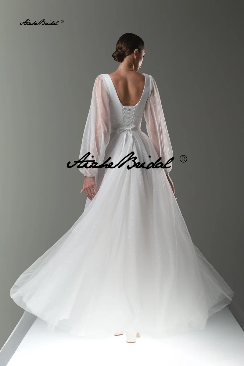 Klassisches Hochzeitskleid mit langen Ärmeln / Schlichtes Hochzeitskleid / Brautkleid