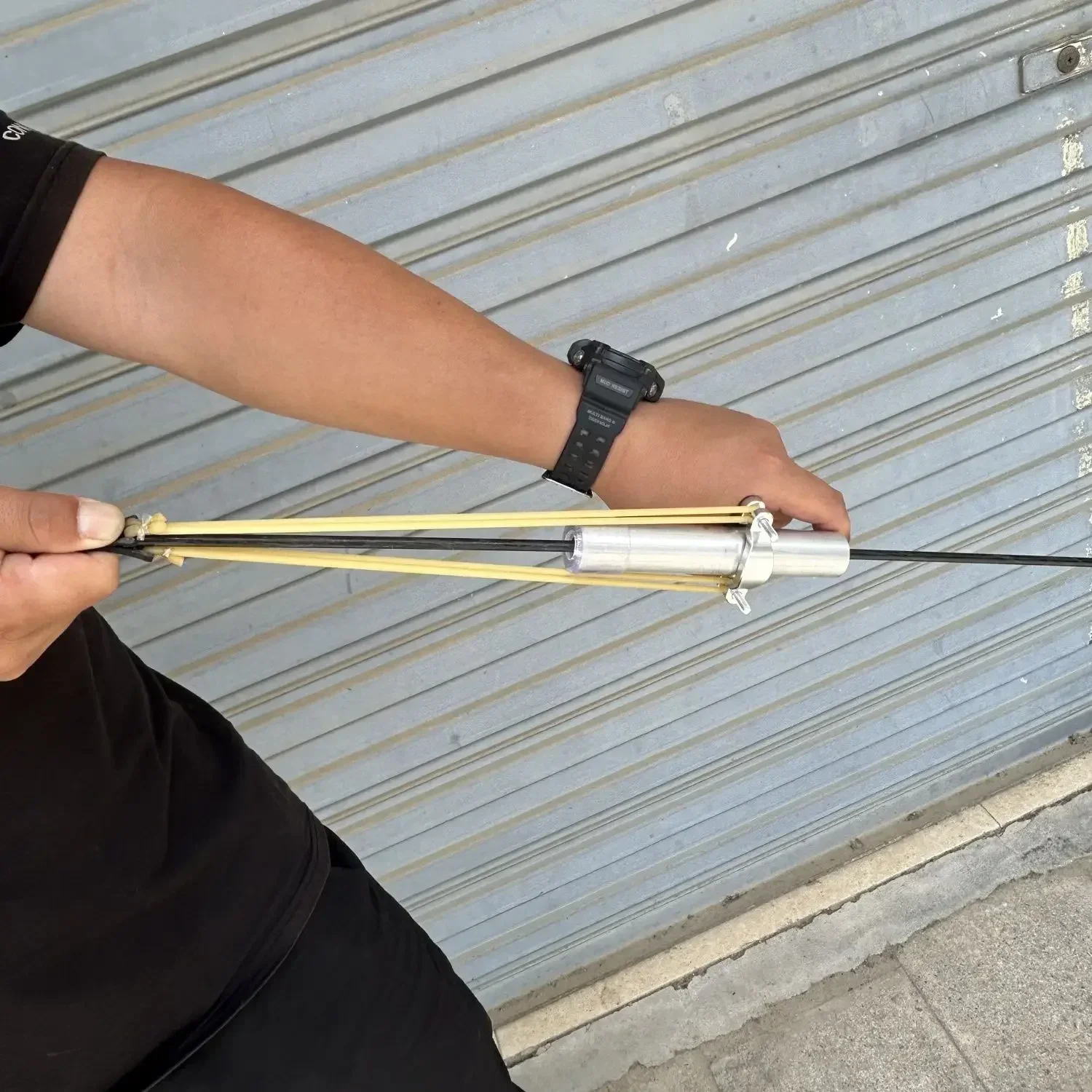 Outdoor Mini Portable Handmade Arrow Launcher Toy Camping Hiking Slingshot Tools