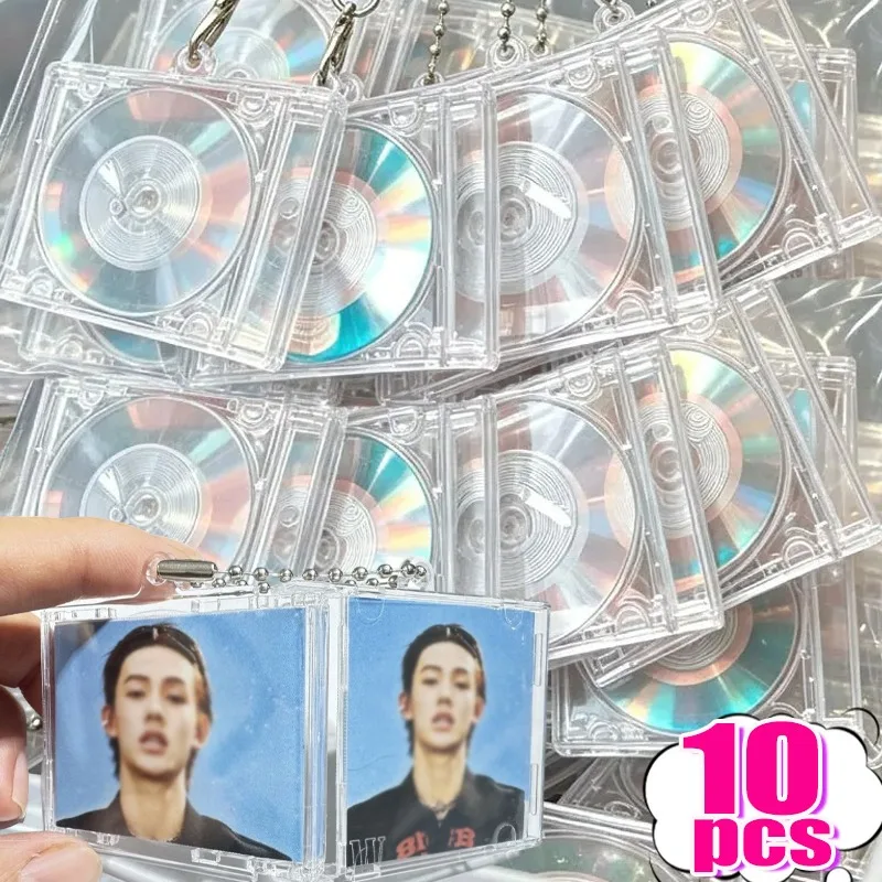 10pcs NFC Functional CD Disc Key Chain Mini CD Case Keychain Peripheral Commemorative Album Key Holder for DIY Backpack Pendant