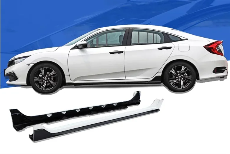 ABS Paint Side Body Skirts Kit Lip Cover For Honda Civic Sedan 2016 2017 2018 2019 2020