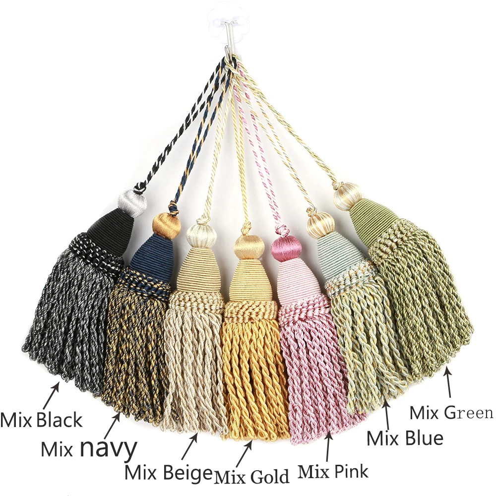 1Pc Tassels Hanging Rope Silk Tassel Trim Curtain Accessories Key Tassels for Sewing Craft Fringe DIY Embellish Home Decoration