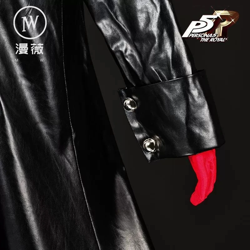 2025 Anime Persona Joker Ren Amamiya Cosplay Costume Leather Jacket Pants Gloves Set Carnival Dress Up Stage Wear Adult Outfit