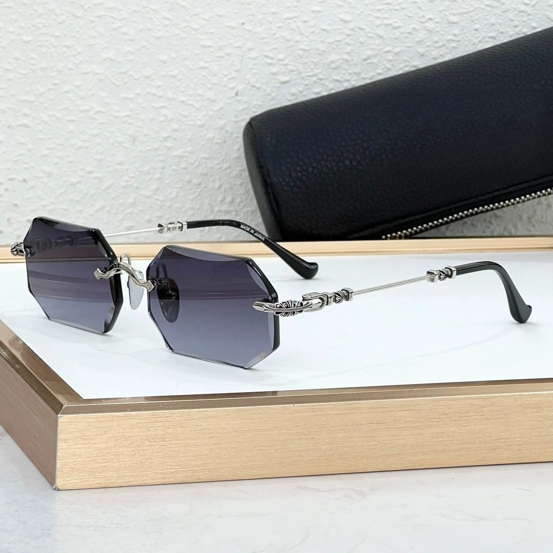 

PILLS V 56mm Polygon Rimless Sunglasses Japan Custom Handmade Al-Mg Alloy Frame UV400 Business Casual Unisex Eyewear With Box