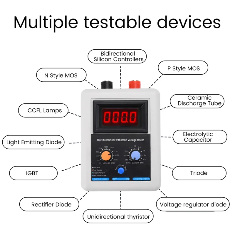 0 V-3500 V IGBT Spanningsvermogen Transistor Tester Diode MOS Triode LED Spanningsvermogen Voor MOV Tester-T44C