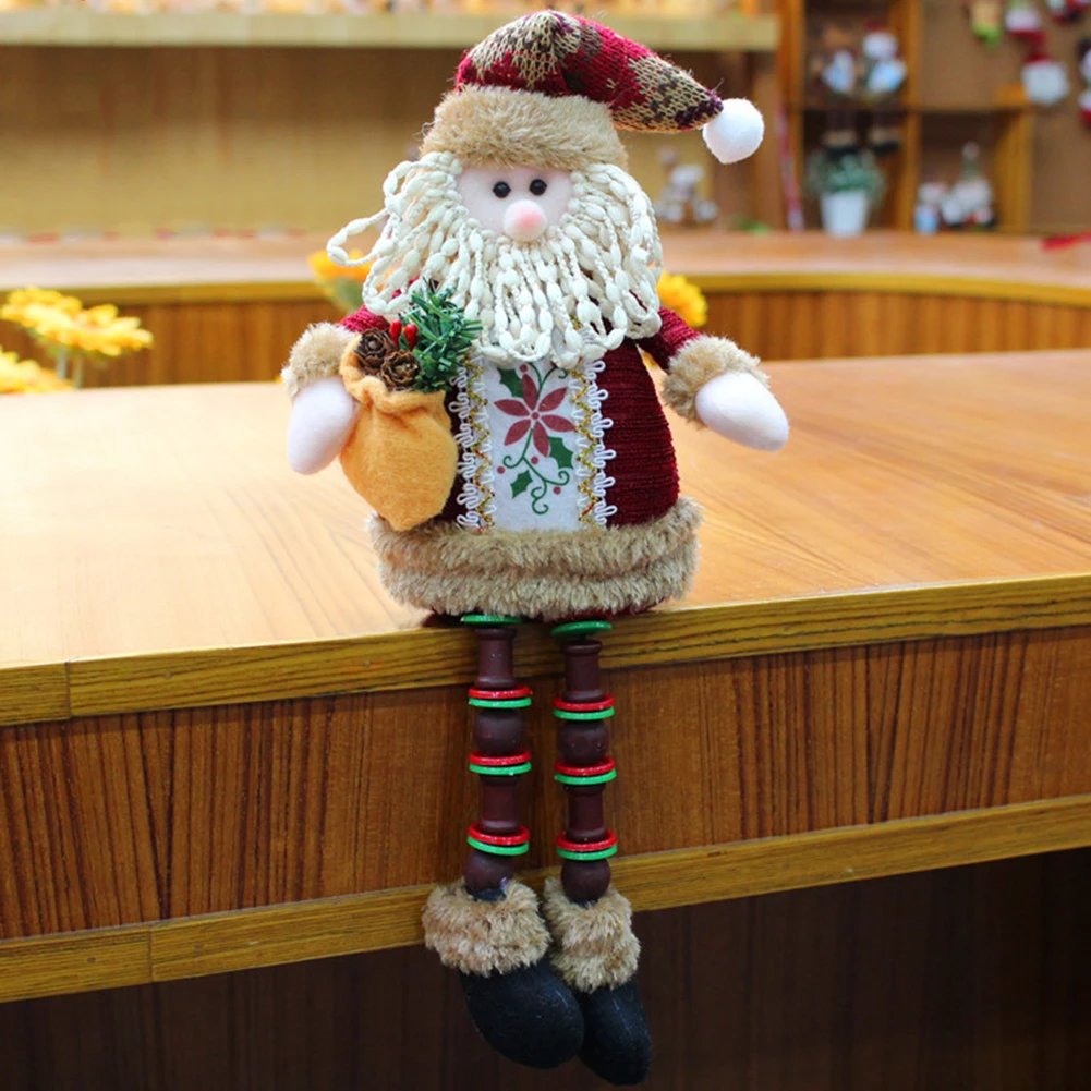 

Set of 3 Plush Christmas Dolls Including Santa Snowman & Reindeer with Weighted Base for Secure Placement on Holiday Surfaces