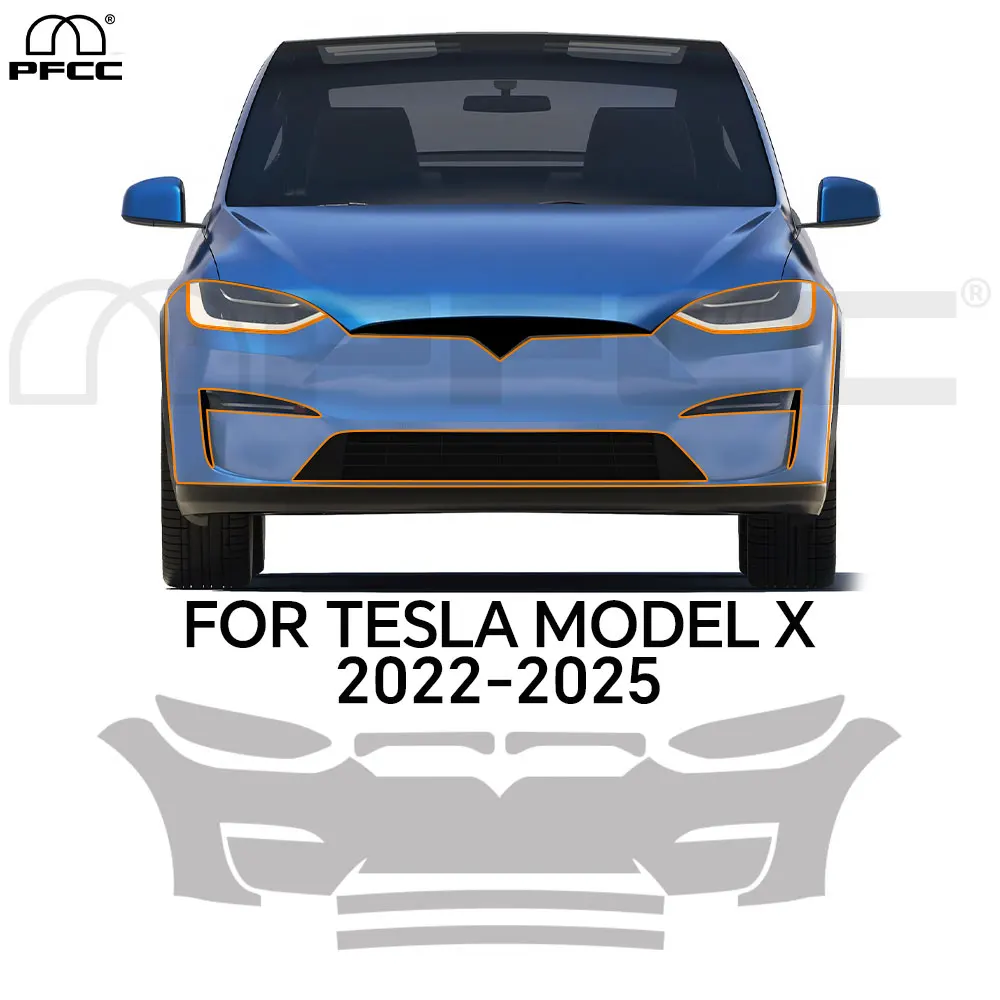 

TPU Paint Protection Film For Tesla Model X 2022-2025 Pre-cut PPF Car Body Front Clear Bra Anti-scratch Resistant Repairable