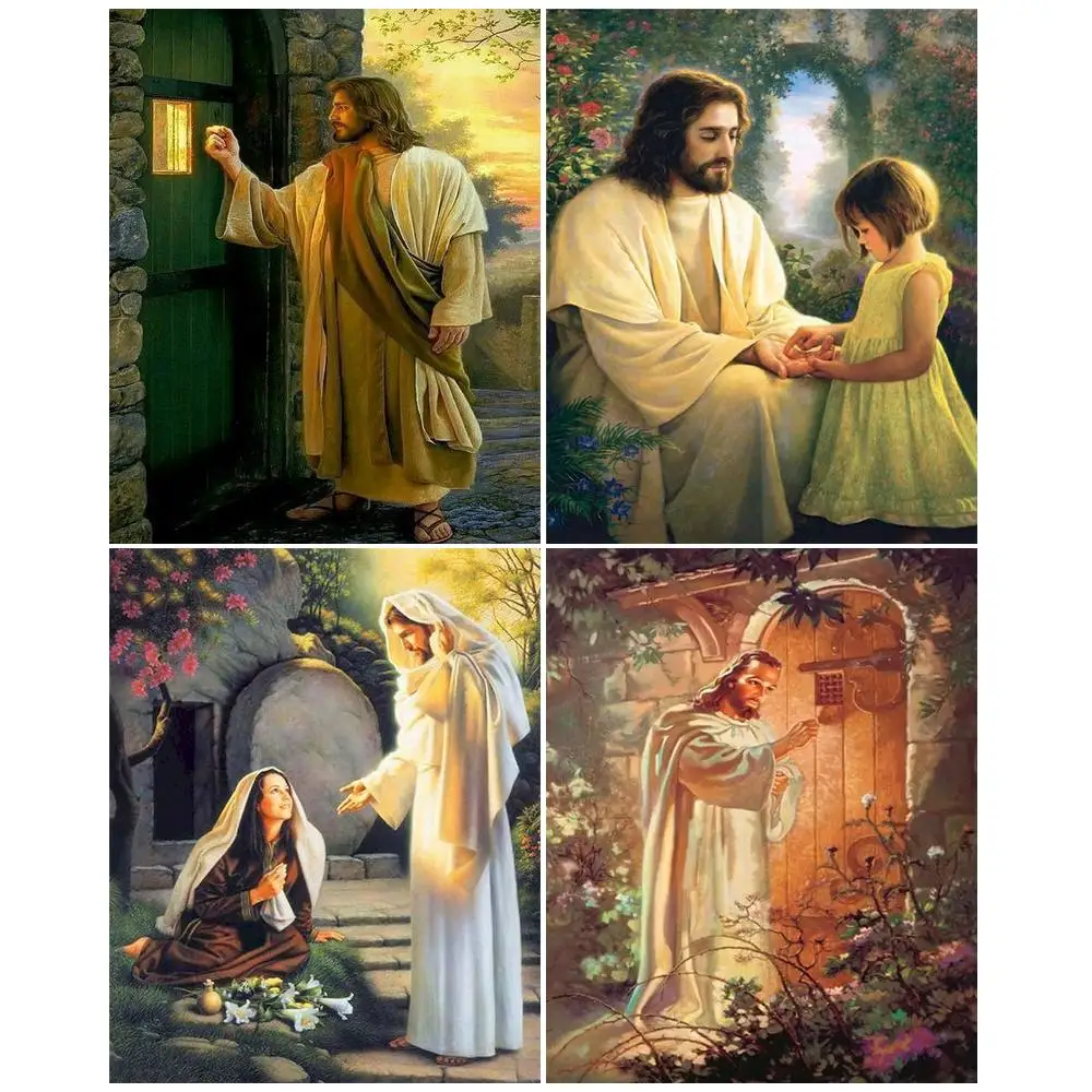 

GATYZTORY Picture By Number Religion Kits DIY Frame Modern Drawing On Canvas Painting By Number Portrait HandPainted Art Gift