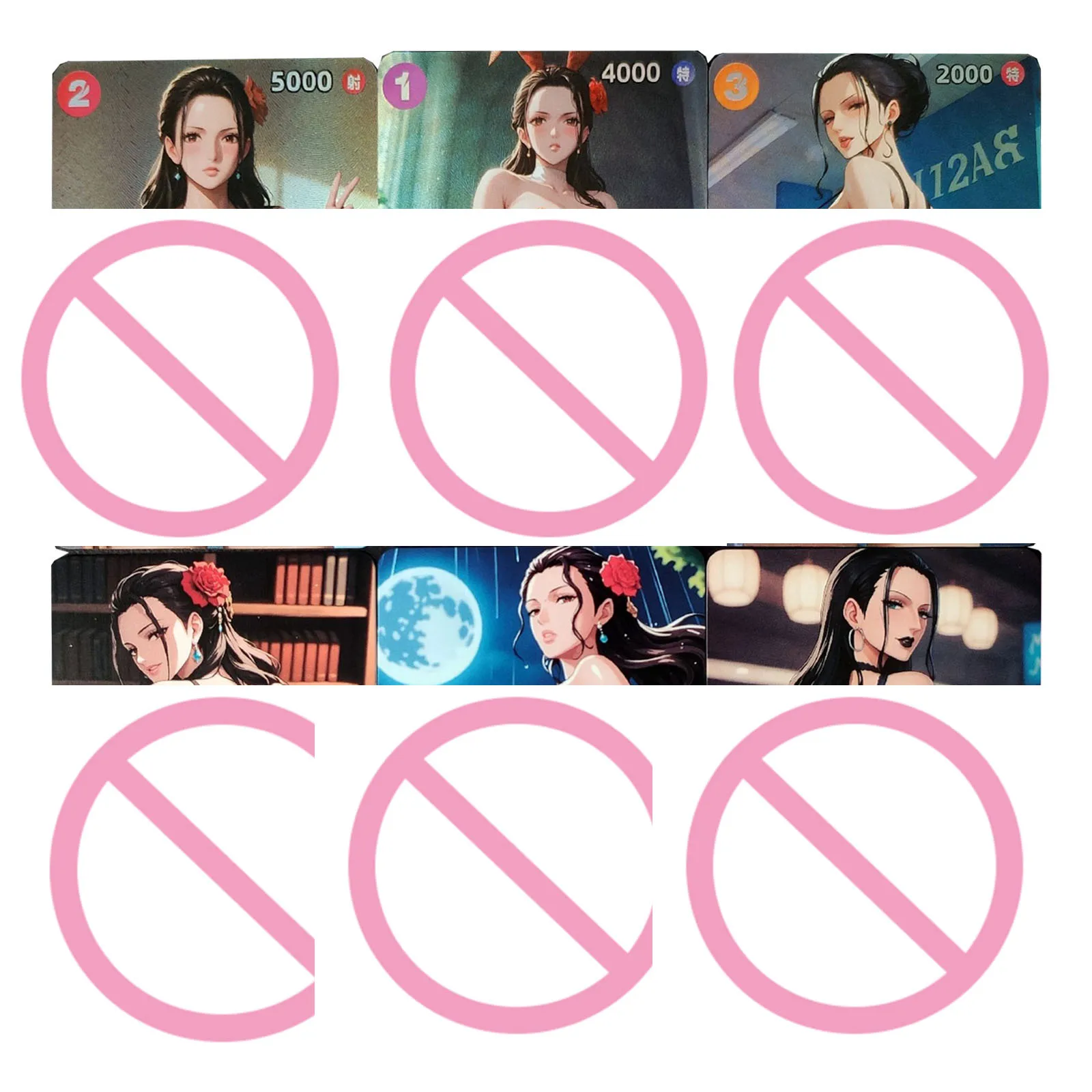 

3Pcs/set 59X86Mm Diy Self Made One Piece Robin Swimsuit Collection Card Refraction Color Flash Anime Card Gift Toys