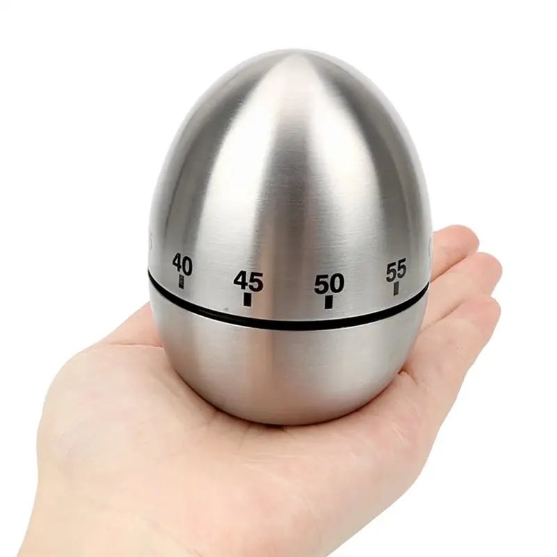ABUN Stainless Steel Mechanical Kitchen Timer, 60 Minutes Egg Counter, Cute Cooking Tool for Baking Grilling