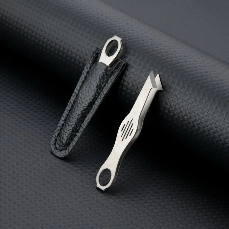 652F Portable Metal Tweezers Tool for DIY Repair, Angled Flat End Hand Tool with Hold Grooves for Small Components and Detail