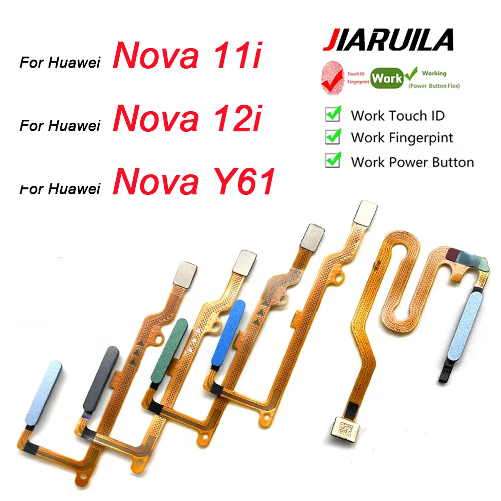 

10Pcs For Huawei Nova 11i 12i Y61 NEW Tested Finger Reader Fingerprint Reader Sensor Return Key Home Button Flex Cable