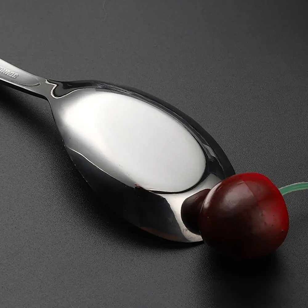 S/M/L Soup Spoons FU Character Curved Handle Stirring Spoon Dishwasher Tableware Stainless Steel Dessert Spoon for Kitchen Tools