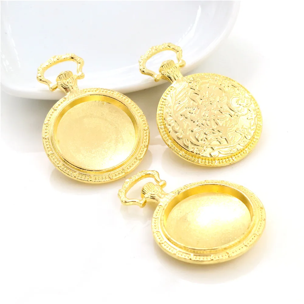 5pcs 20mm 내부 크기 블랙 청동 골동품 실버 도금 5 색 카보 숑 자료 설정 매력 펜던트