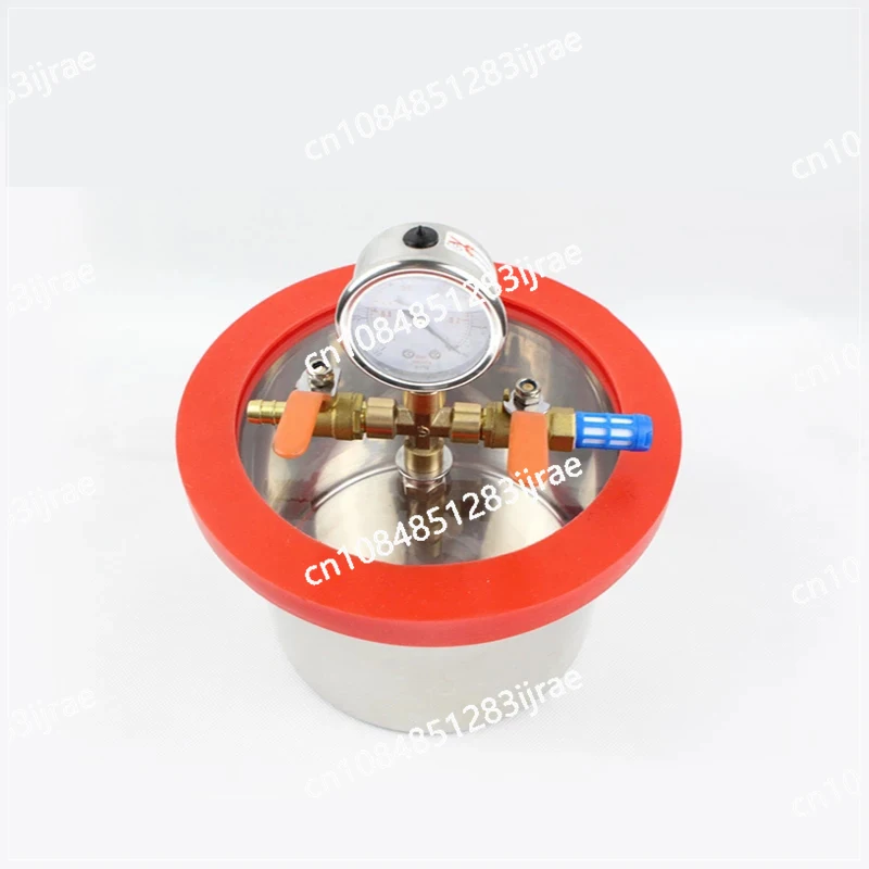 Stainless Steel 3L Vacuum Degassing Chamber 20CM Diameter Epoxy Resin Vacuum Defoaming Barrel with 12MM Thickness Acrylic Lid