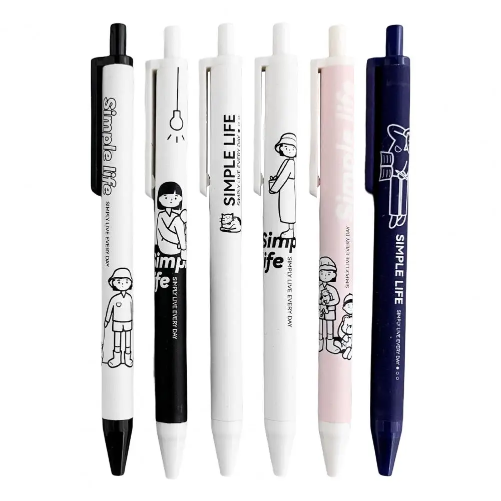 水性プラスチックジェルペン,速乾性,滑らかな宿題,シンプル,学校用,6ユニット