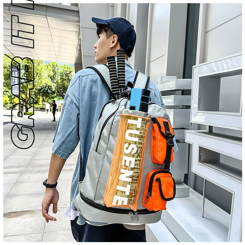 

Badminton Racket Bag Fitness Sports Gym Backpack Tennis Rackets Bucket Bag Waterproof Pack Men and Women with Shoe compartment
