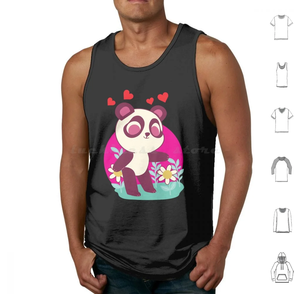 Bear And Panda Bubu Dudu Balloon Tank Tops Print Cotton Bear And Panda Bubu Dudu Balloon Love Cute Panda Bear Bubu