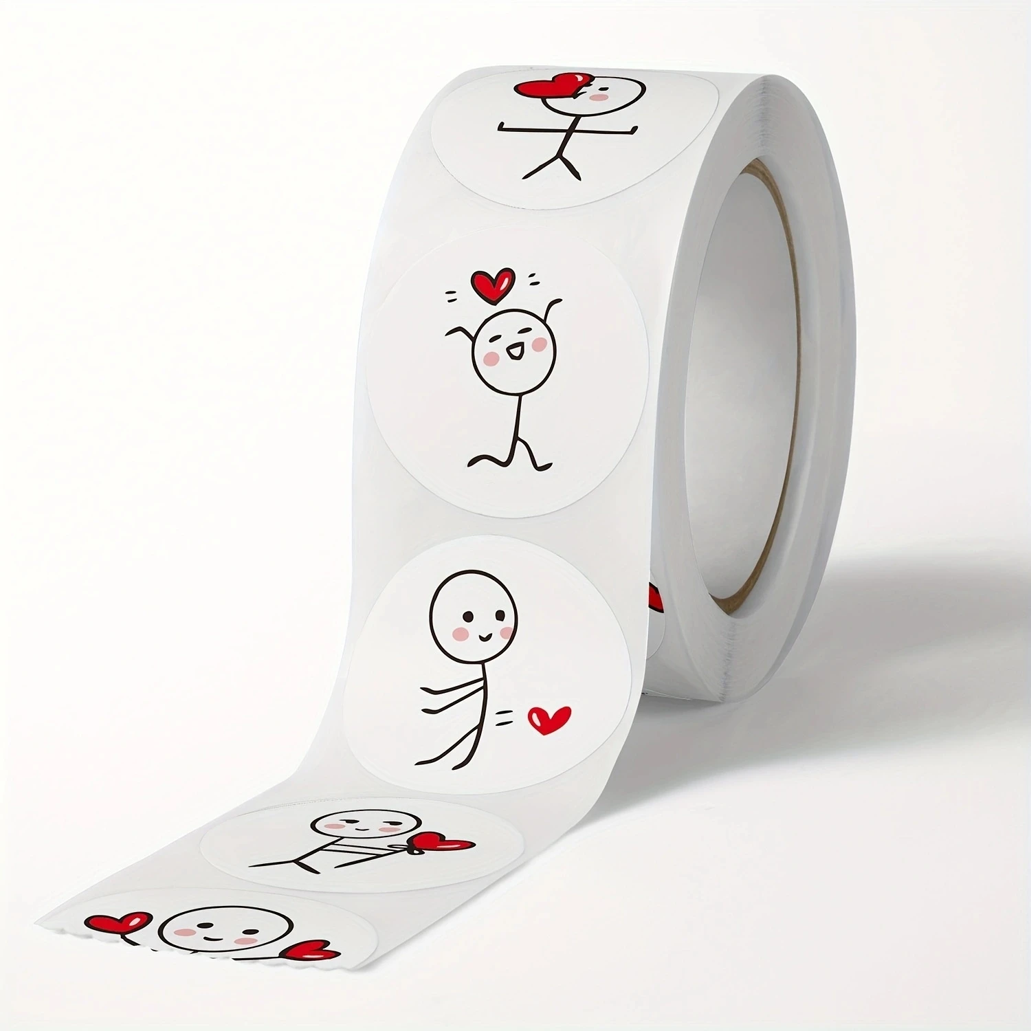 500Pcs/Roll Cartoon Stickman Stickers Creative Label 2.5cm/1.0inch Round Ins Style Diy Adorn Gift Packaging Seal