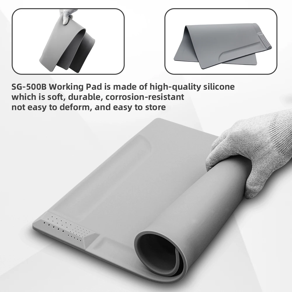 Heat Insulation Repair Pad Super Big 500X360mm Grey/Blue Silicon Soldering Work Mat BGA Heat-Resistant Maintenance Platform