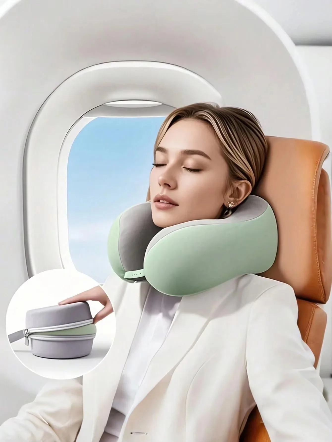 U-shaped neck pillow, medium softness, suitable for travel and office use | Ergonomic design